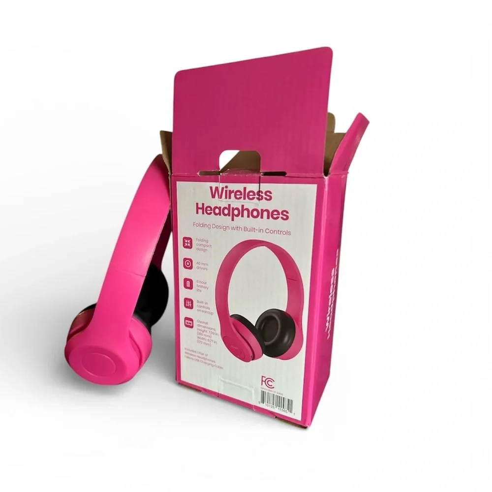 GEMS Pink Wireless Headphones - Picture 2 of 4